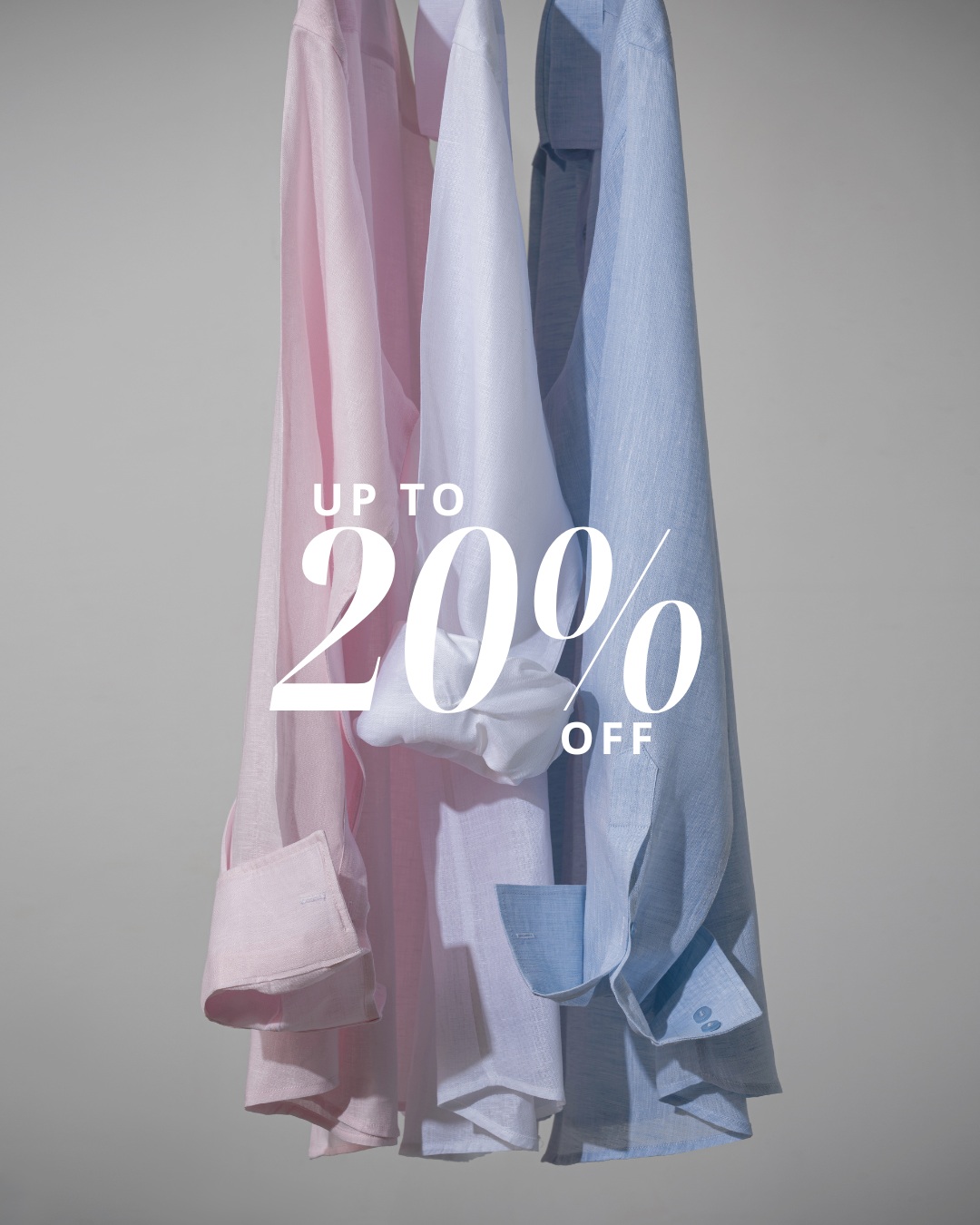 Last week to enjoy 20% off our linen shirts. Your summer essential, designed to keep you cool from day to night. Shop now.